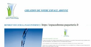 Mise en place du portail abonnes de la Paquetterie  : Gestion des compteurs d'eau